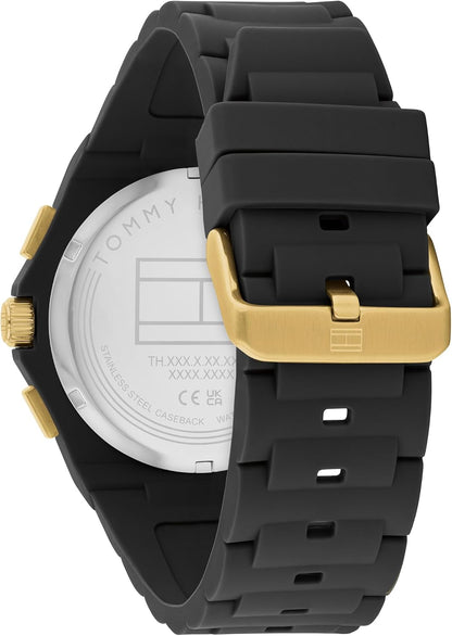 HOTTommy Hilfiger Mens Sporty Watch - Multifunction Silicone Wristwatch - Water Resistant up to 5 ATM/50 Meters - Premium Fashion Timepiece for All Occasions - 44 mm