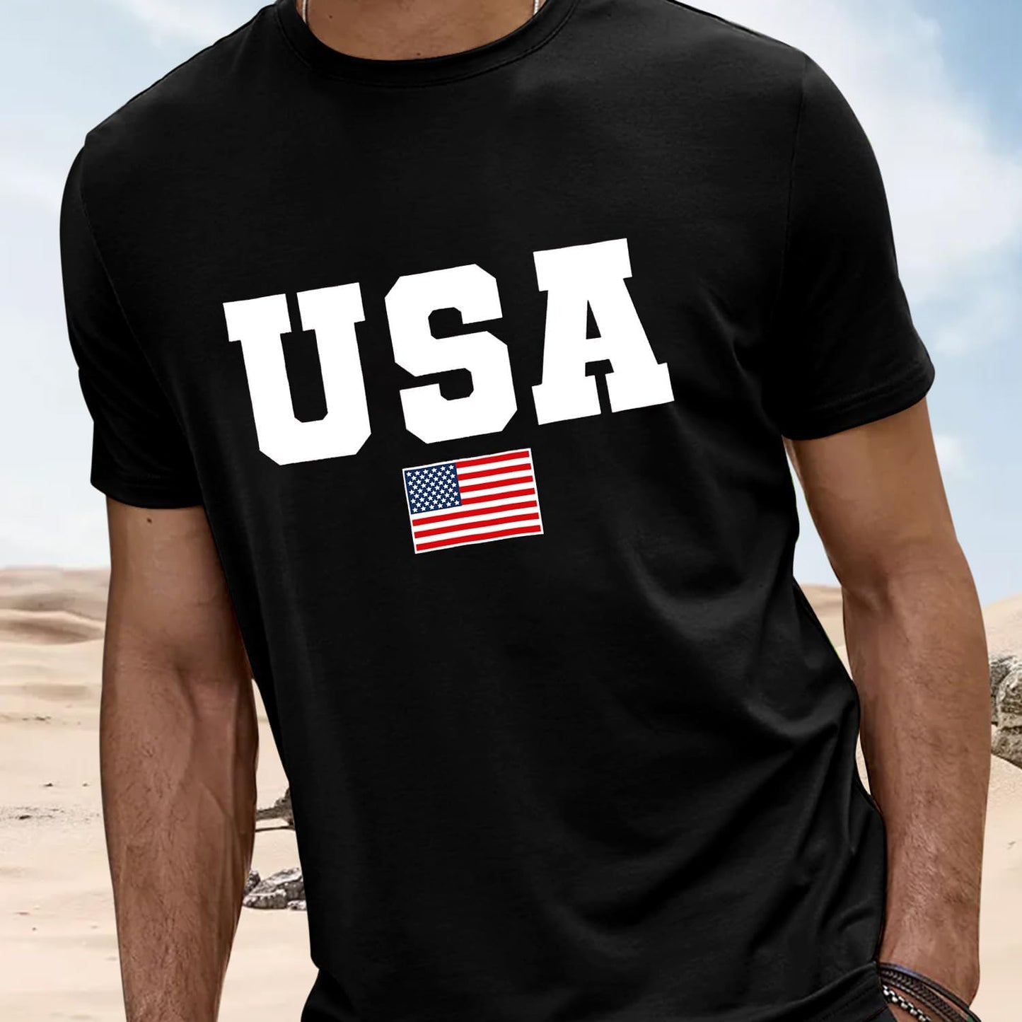 HOTSUWATOIN USA 4th of July Shirts for Men American Flag Short Sleeve Patriotic Independence Day Tee Top