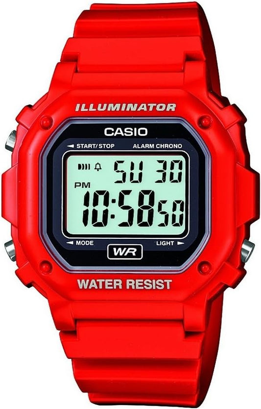 HOTCasio F108WH Series | Men's Digital Watch | Illuminator | Water Resistant | LED Light | Daily Alarm | 1/100 SEC Stopwatch | 3 Hands (HR, Min, SEC) | Date/Day Display | Daily Alarm | 7 Year Battery