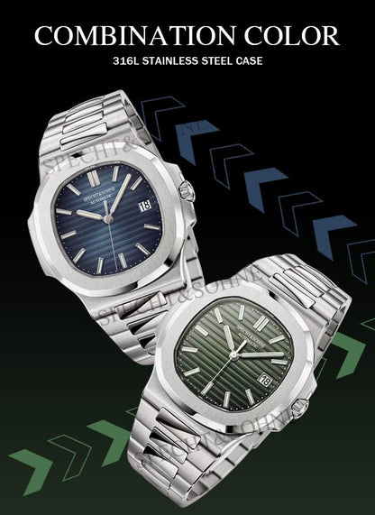 HOTSpecht & Söhne Mens Mechanical Watch Automatic Sapphire Crystal Watches for Men 40MM Japan Miyota 8215 Movement 50MWaterproof