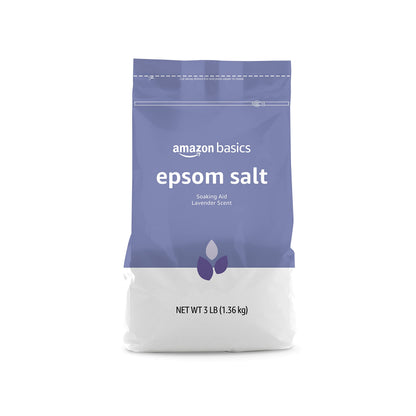 HOTAmazon Basics Epsom Salt Soak, Fragrance Free, Magnesium Sulfate USP for Relaxation and Soothing Foot Soaking, 3 Pound Resealable Bags, 6-Pack