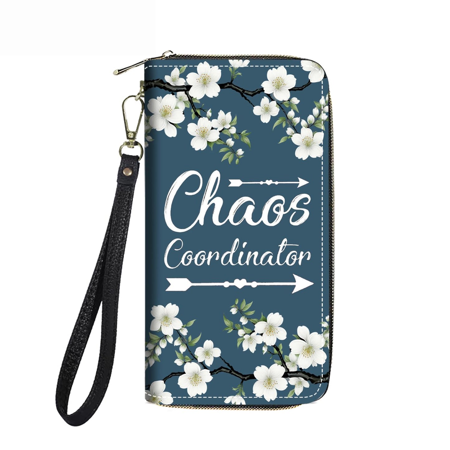 HOTWomen's Large Capacity Wallet PU Leather Double Zipper Clutch Purse Multifunctional Wallet with Removable Wristlet Strap for Smart Phone/Coin/Card/Cash, Floral Quotes Bible Verse Philippians 4-13