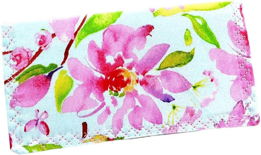 HOTCheckbook Cover - Billfold Wallet - Pink Floral Fabric Checkbook Organizer