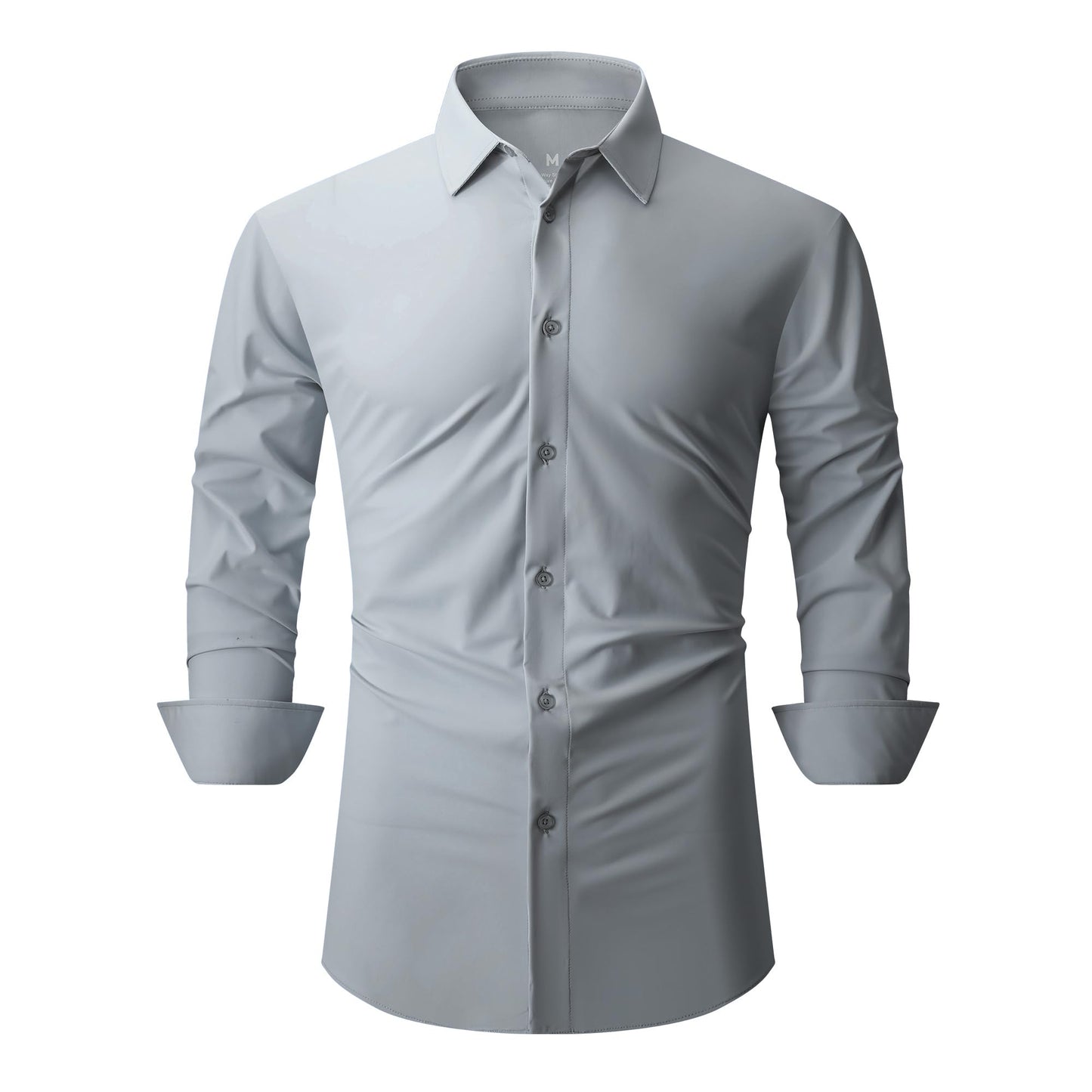 HOTSAMERM Mens Dress Shirt Stretch Wrinkle Free Casual Button Down Shirts | 4-Way Stretch & Moisture Wicking Performance Shirt for Business, Wedding, Work, Church, Easy Care Lightweight & Breathable
