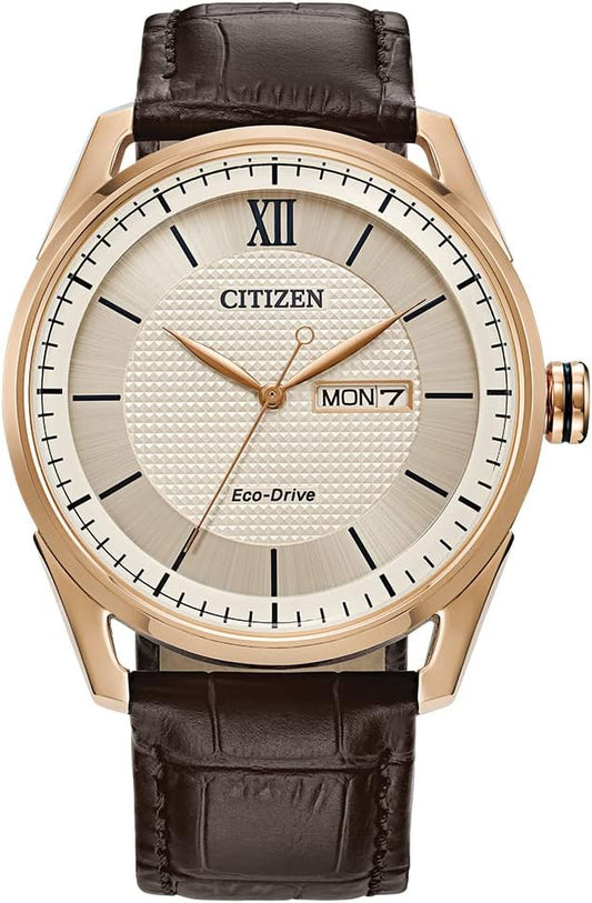 HOTCitizen Men's Classic Eco-Drive Watch with 3-Hand Day and Date