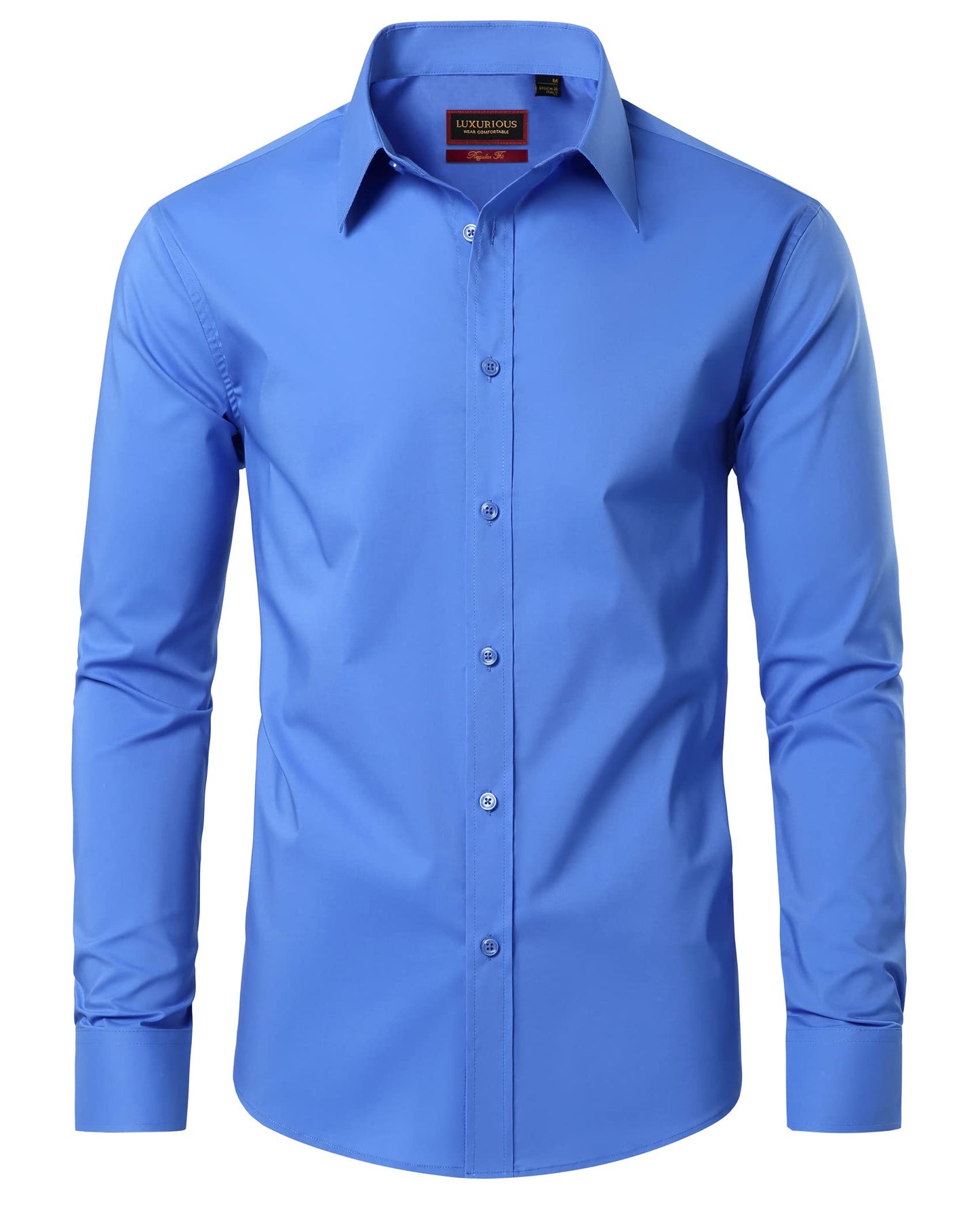 HOTLion Nardo Cotton Mens Dress Shirts Long Sleeve Wrinkle Free Business Casual Button Down Shirts Formal Shirts Big and Tall