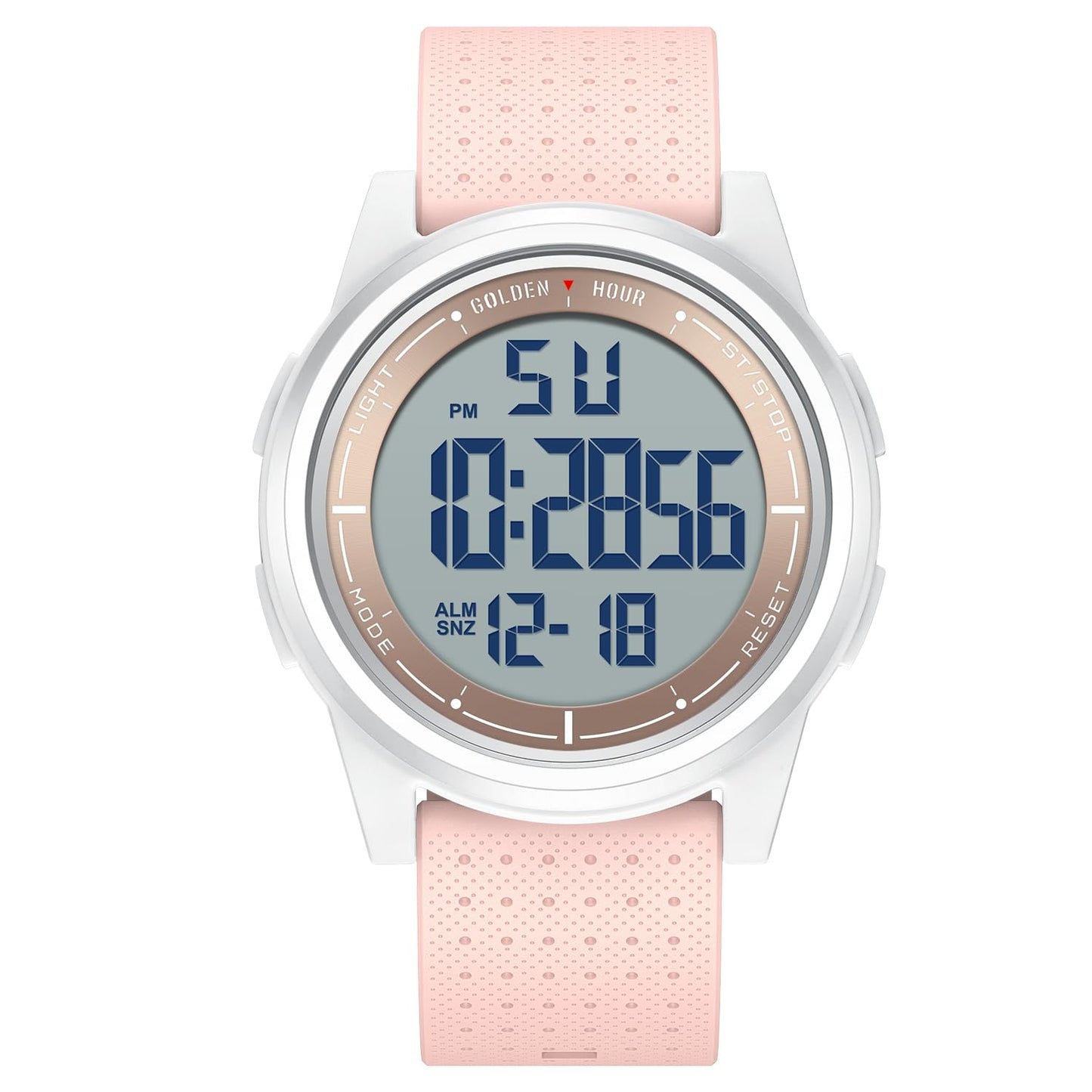 HOTGOLDEN HOUR Ultra-Thin Minimalist Sports Waterproof Digital Watches Men with Wide-Angle Display Rubber Strap Wrist Watch for Men Women