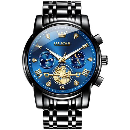 HOTOLEVS Watch Men Waterproof Stainless Steel Quartz Chronograph Analog Watch