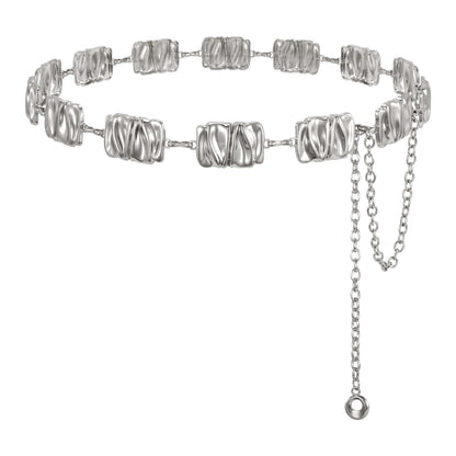HOTWHIPPY Metal Waist Chain Belt Women Adjustable Body Link Belts Ladies Fashion Chain for Jeans Dress