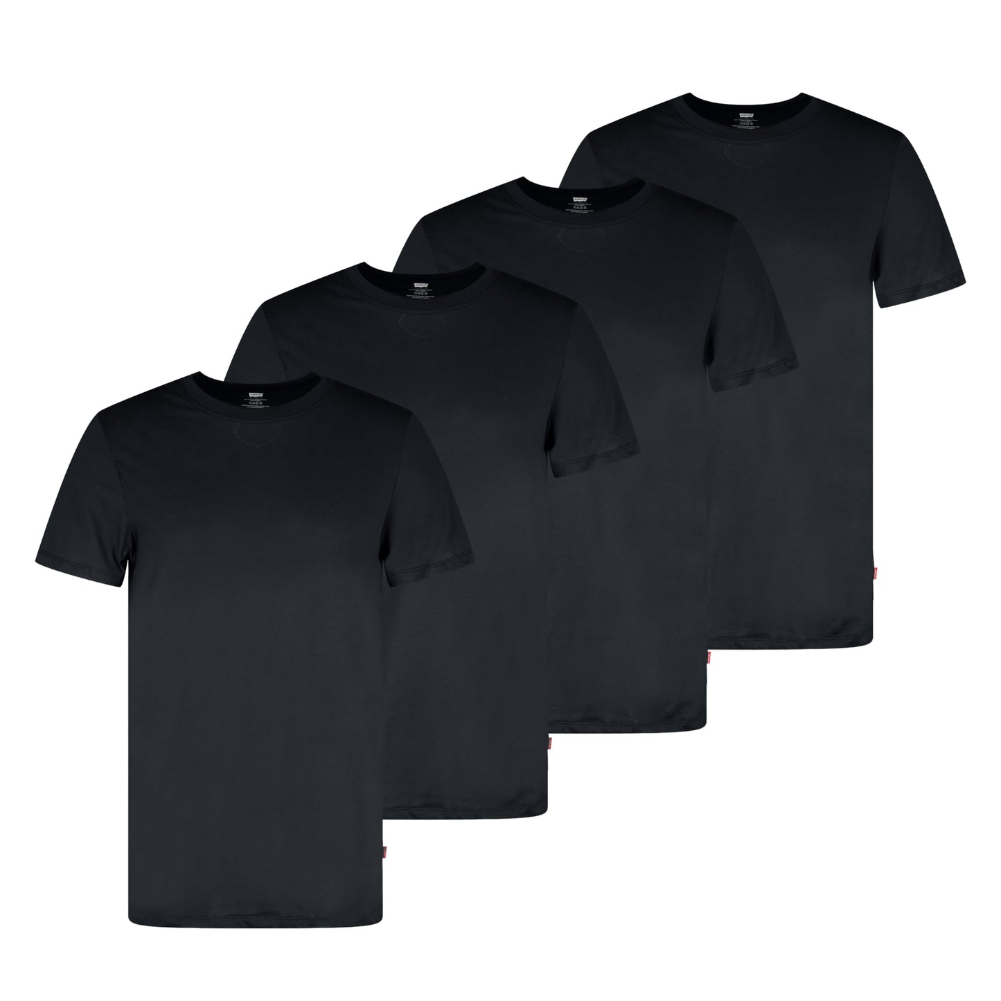 HOTLevi's Men's 4-Pack Basic Crew Neck T-Shirt, Soft Cotton, Tag-Free, Breathable Comfort