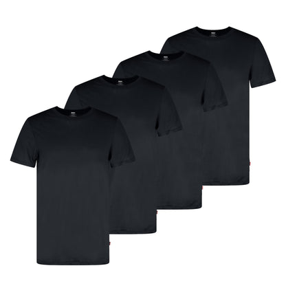 HOTLevi's Men's 4-Pack Basic Crew Neck T-Shirt, Soft Cotton, Tag-Free, Breathable Comfort