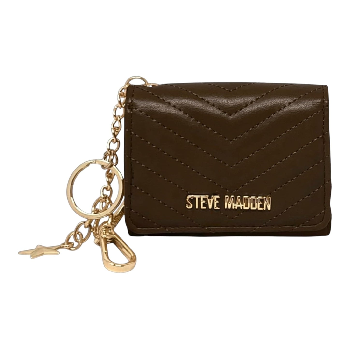 HOTSteve Madden Women’s Bklara Card Case with Keyring and Clip (Black) (Black)