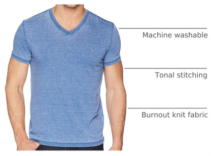 HOTLucky Brand Men's Venice Burnout V Neck Tee