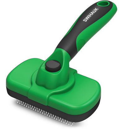 HOTSwihauk Self Cleaning Slicker Brush - Skin Friendly Deshedding Grooming Tool for Dogs & Cats, Suitable for Shedding & Haired Pets, with Pet Supplies Accessories, Blue