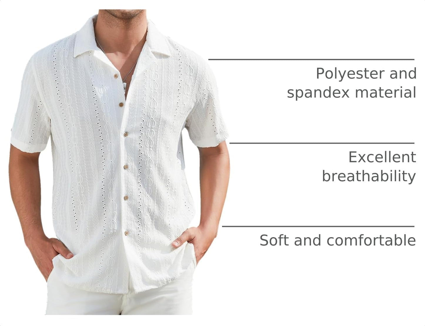 HOTDamipow Mens Casual Button Down Shirts Short Sleeve Fashion Vacation Beach Shirts