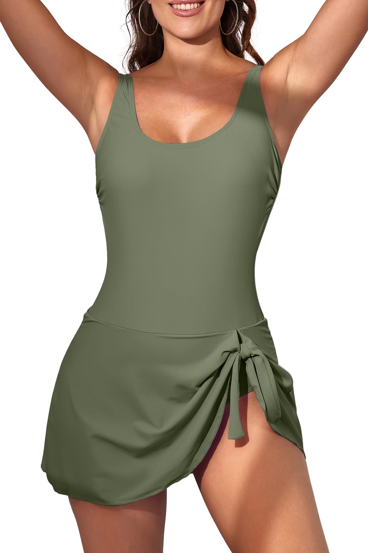 HOTEomenie One Piece Swimdress Swimsuits for Women Tummy Control Swim Dresses Skirt Bathing Suit