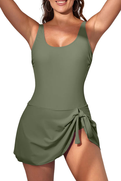 HOTEomenie One Piece Swimdress Swimsuits for Women Tummy Control Swim Dresses Skirt Bathing Suit