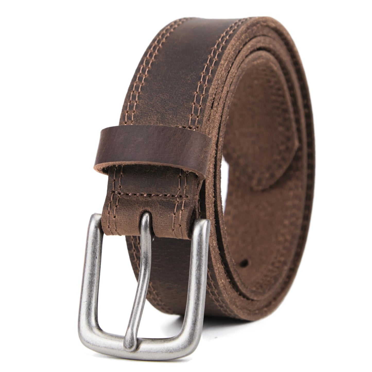 HOTVATAN Men's Full Grain Leather Casual Every Day Jeans Belts, Handmade Men Leather Belt with Gift Box