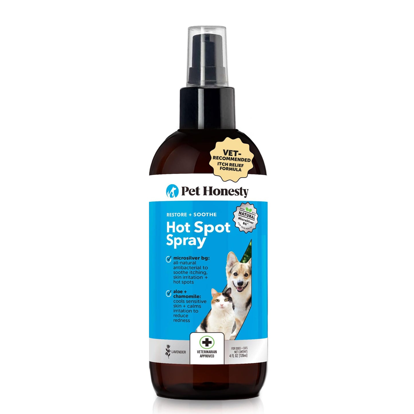 HOTPet Honesty Chlorhexidine Cat & Dog Seasonal Itch Relief Shampoo, for Allergies, Itching, Skin and Coat Supplement, Helps Shedding, Hot Spots, Deodorizing Dog Shampoo & Grooming Supplies,16oz