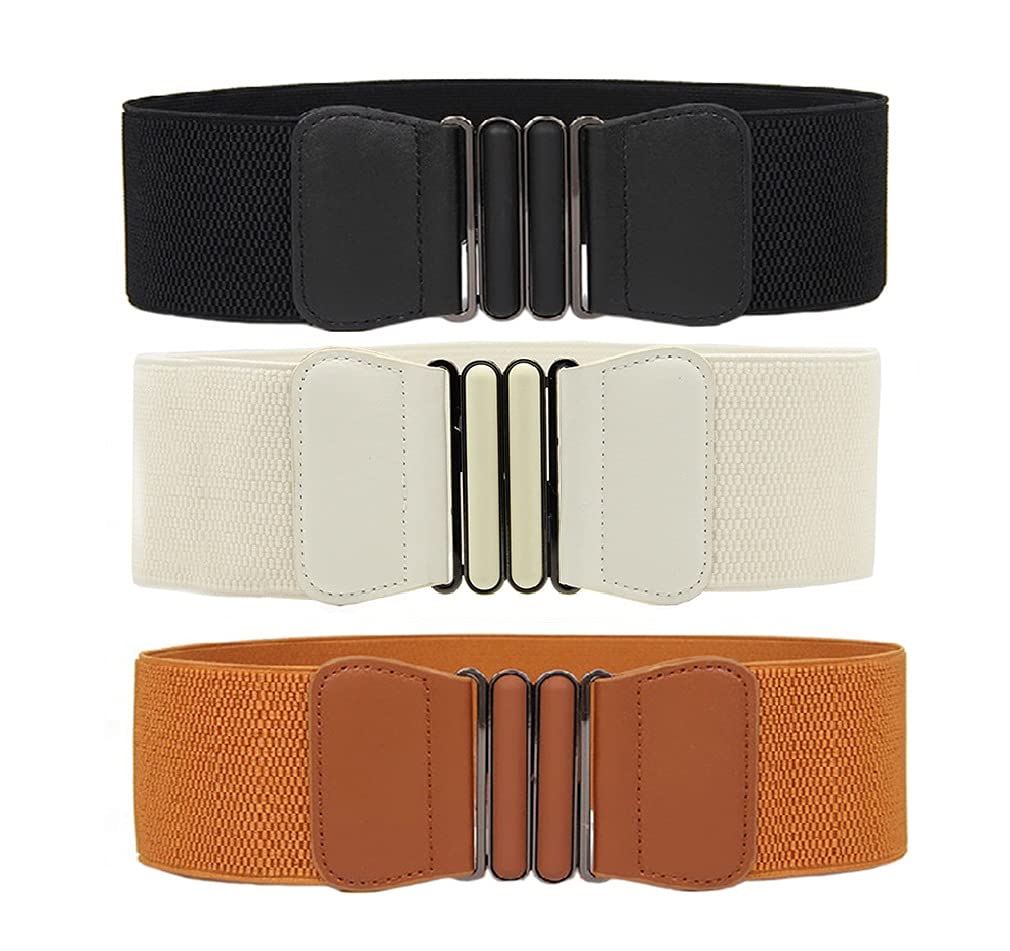HOTSwtddy Women's Elastic Wide Stretchy Waist Cinch Belt Waistband For Dresses