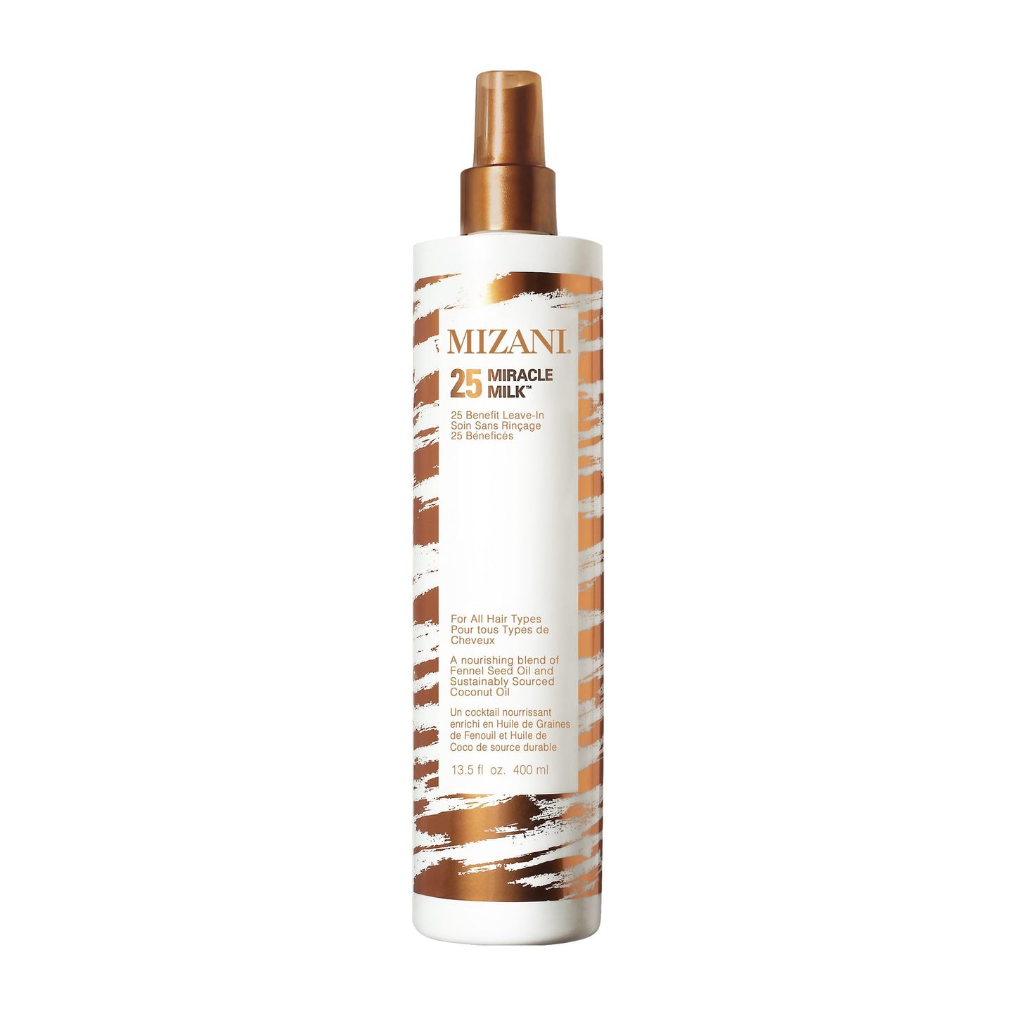 HOTMizani 25 Benefit Miracle Milk - Leave in Conditioner for Curly Hair, With Coconut Oil, Curl Detangler Spray, Anti Frizz Heat Protectant, No Drying Alcohols, Paraben-Free