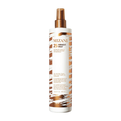 HOTMizani 25 Benefit Miracle Milk - Leave in Conditioner for Curly Hair, With Coconut Oil, Curl Detangler Spray, Anti Frizz Heat Protectant, No Drying Alcohols, Paraben-Free