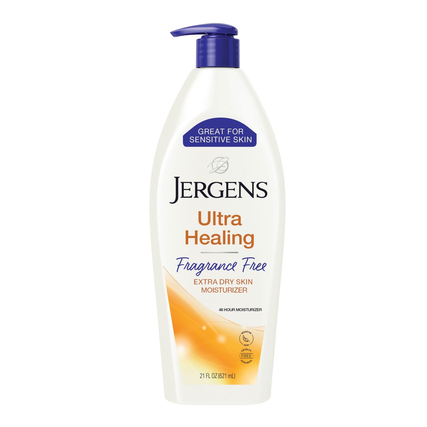 HOTJergens Ultra Healing Dry Skin Lotion, Hand and Body Moisturizer for Quick Absorption into Extra Dry Skin with Hydralucence Blend, Vitamins C, E and B5, White, 32oz