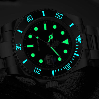 HOTADDIESDIVE 41 MM Mens Dive Watch Quartz Movement Watches for Men Easy to Read Dial 200 M Waterproof BGW9 Luminous Analog Orange/Red/Green/Black Gradient Dial
