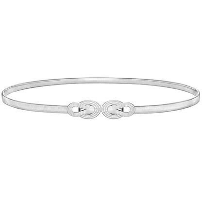 HOTVONMELLI Women's Skinny Metal Cinch Belt for Dress Stretch Thin Waist Belt Gold/Sliver Elastic Belts