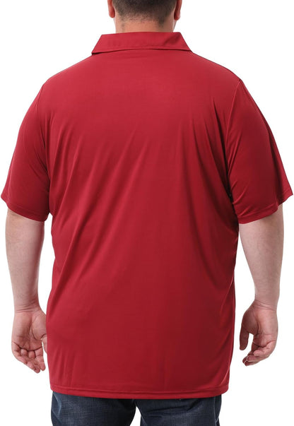 HOTIdtswch Men's Big and Tall Polo Shirts UPF 50+ Casual Work Quick Dry Short Sleeve Collared Golf Shirt（XL-8XL）