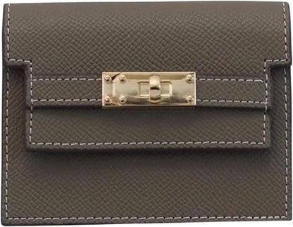 HOTSea Marie Designs Women’s Kelly Accordion Card Holder Genuine Leather Card Case and Wallet for Everyday Organization, Travel Friendly, Minimalist Fashion Style and Gift for Women - Gray