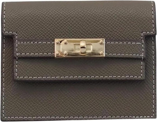 HOTSea Marie Designs Women’s Kelly Accordion Card Holder Genuine Leather Card Case and Wallet for Everyday Organization, Travel Friendly, Minimalist Fashion Style and Gift for Women - Gray