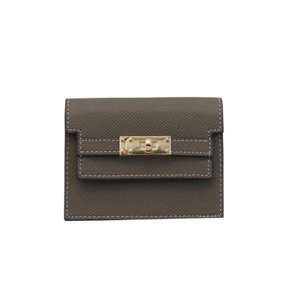 HOTSea Marie Designs Women’s Kelly Accordion Card Holder Genuine Leather Card Case and Wallet for Everyday Organization, Travel Friendly, Minimalist Fashion Style and Gift for Women - Gray