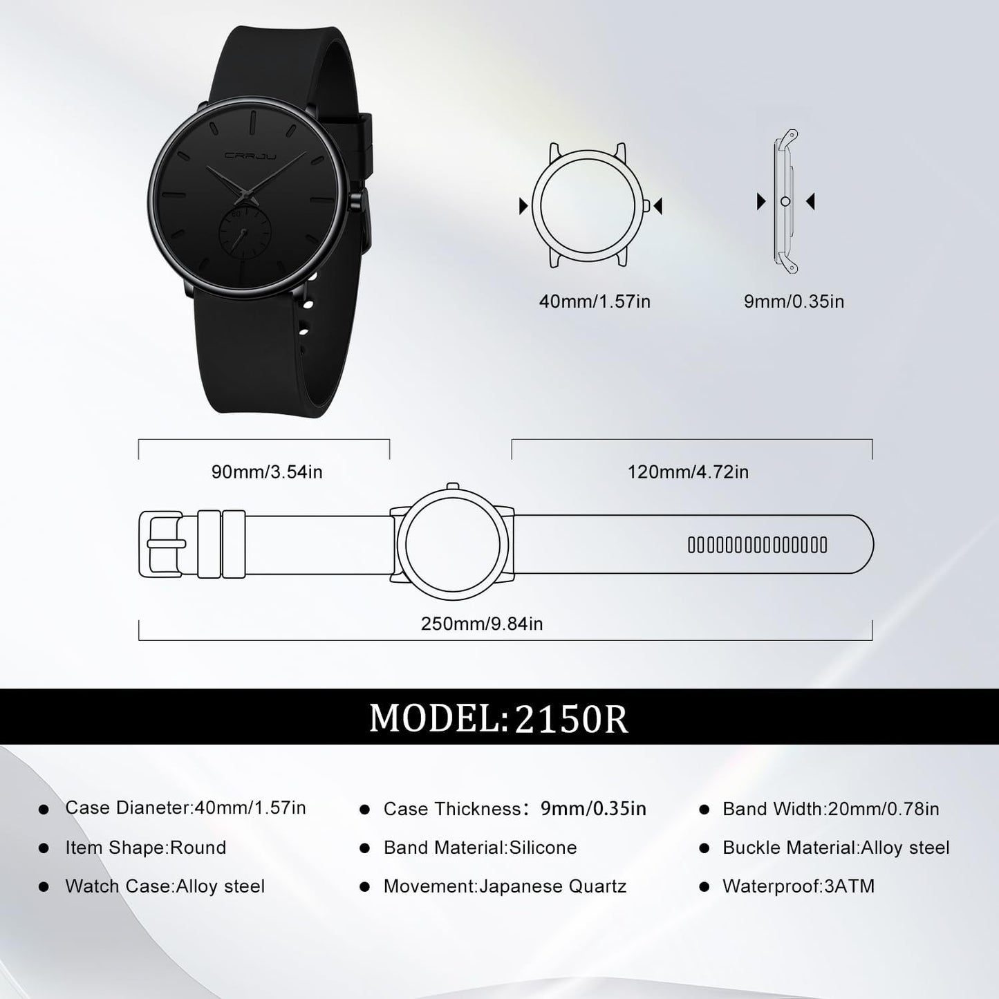 HOTCRRJU Men’s Women Watch Casual Stylish Waterproof Quartz Unisex Wristwatches, Ultra Thin Watches for Men Women, Colorful Silicone Band