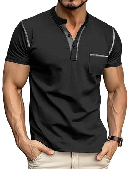HOTMen's Henley Shirt Short Sleeve T-Shirt Casual Top Pullover Summer Lightweight Tee Shirts with Button