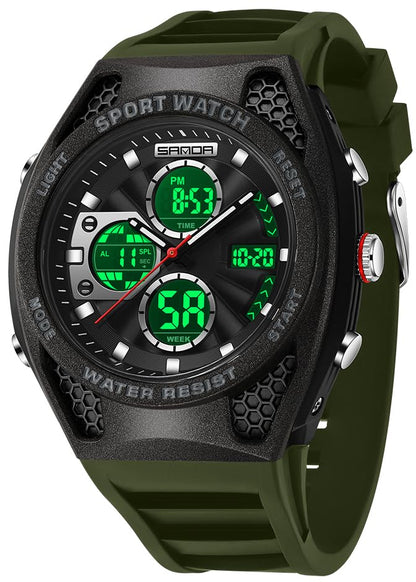 HOTFANMIS Mens Military Multifunction Digital LED Watch Electronic Waterproof Alarm Quartz Sports Watch