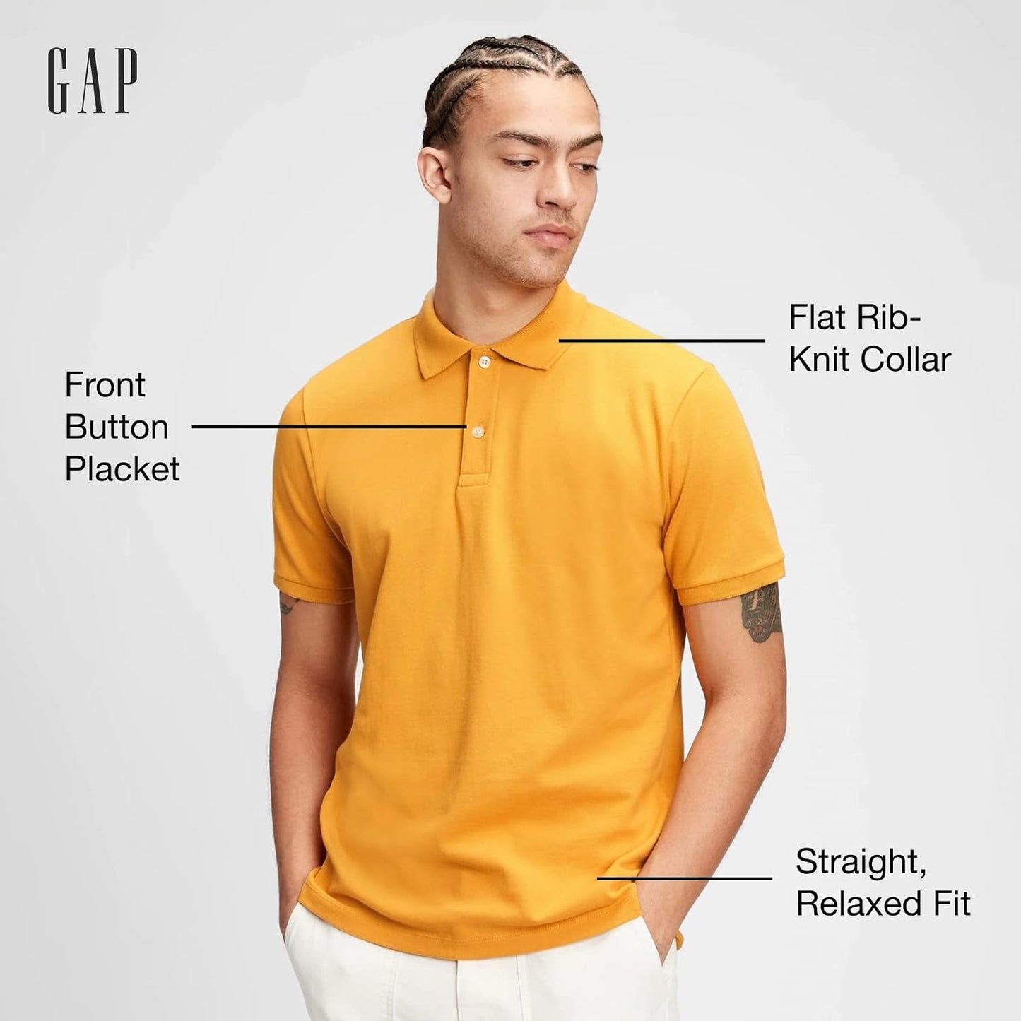 HOTGap Men's Stretch Pique Polo Shirt