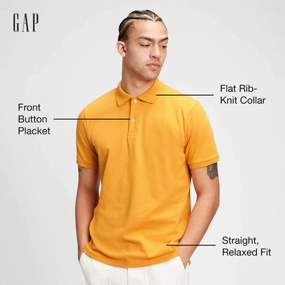 HOTGap Men's Stretch Pique Polo Shirt