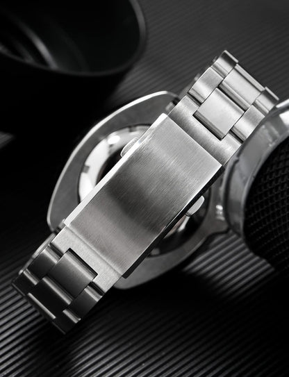 HOTwatchdives Watch Buckle 18mm Stainless Steel Watchband Clasp Silver Fold Safety Milled Clasp Replacement