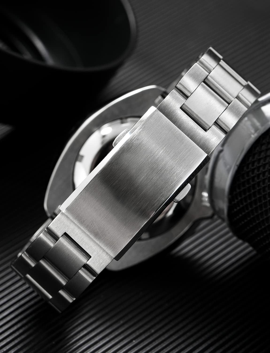 HOTwatchdives Watch Buckle 16mm/18mm/20mm/22mm Fold Safety Milled Clasp Replacement Stainless Steel Watchband Clasp (Silver, 16mm)