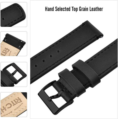HOTRitche Christmas Gift Quick Release Leather Watch Band Leather Watch Strap 18mm 19mm 20mm 21mm 22mm 23mm or 24mm for Men and Women, White Elephant Gifts, Stocking Stuffers For Men