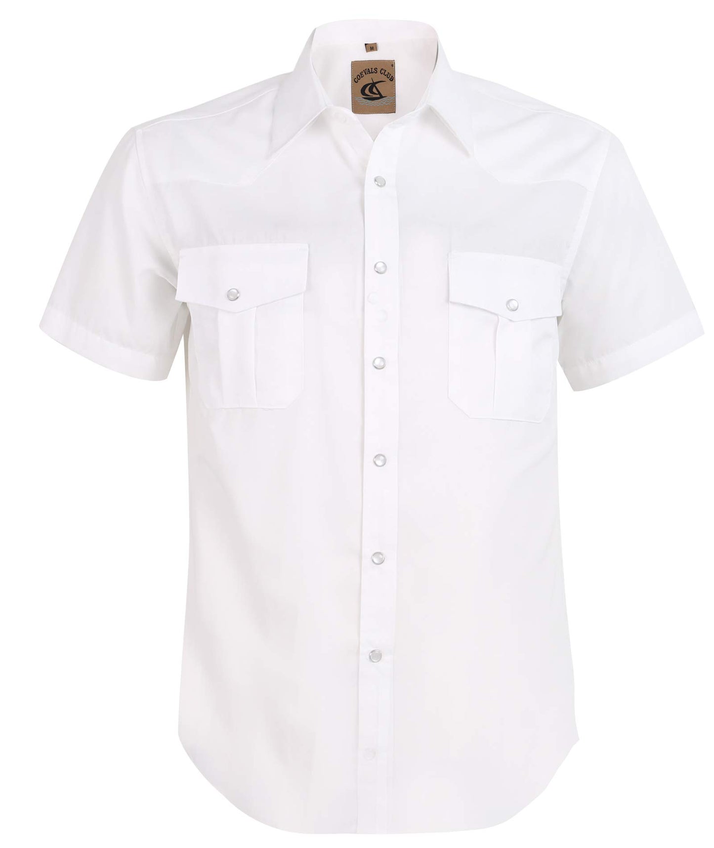 HOTCOEVALS CLUB Men's Western Cowboy Short Sleeve Pearl Snap Casual Plaid Work Shirts