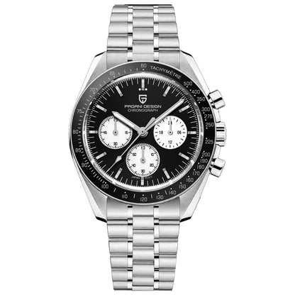HOTHaiQin Pagani Design 1701 V6 Moon Wristwatch Homage Men's Quartz Chronograph Watches VK63 Movement Stianless Steel Construction 100M Waterproof Fashion Sport Watch