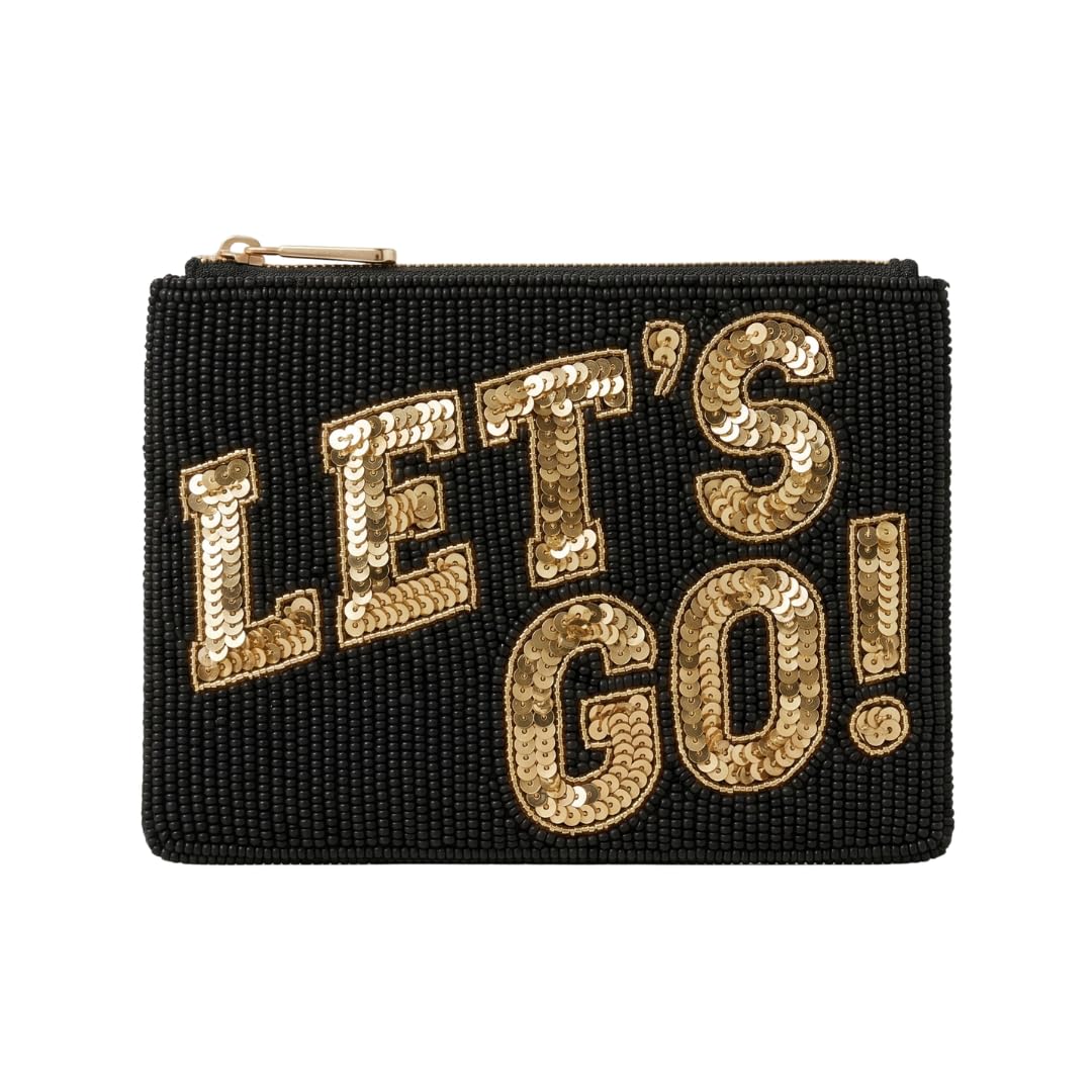 HOTBeaded Coin Purse Change Zipper Pouch Wallet Baseball | Handmade Beadwork, Compact Organizer, Cash Holder, Card Storage, Makeup Pouch, Giftable Accessory, Everyday Carry