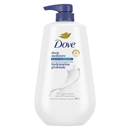 HOTDove 24hr Lotion Body Wash Deep Moisture, 30.6 oz | Moisturizing body wash with MicroMoisture technology for 24-hour hydration and lotion-soft skin