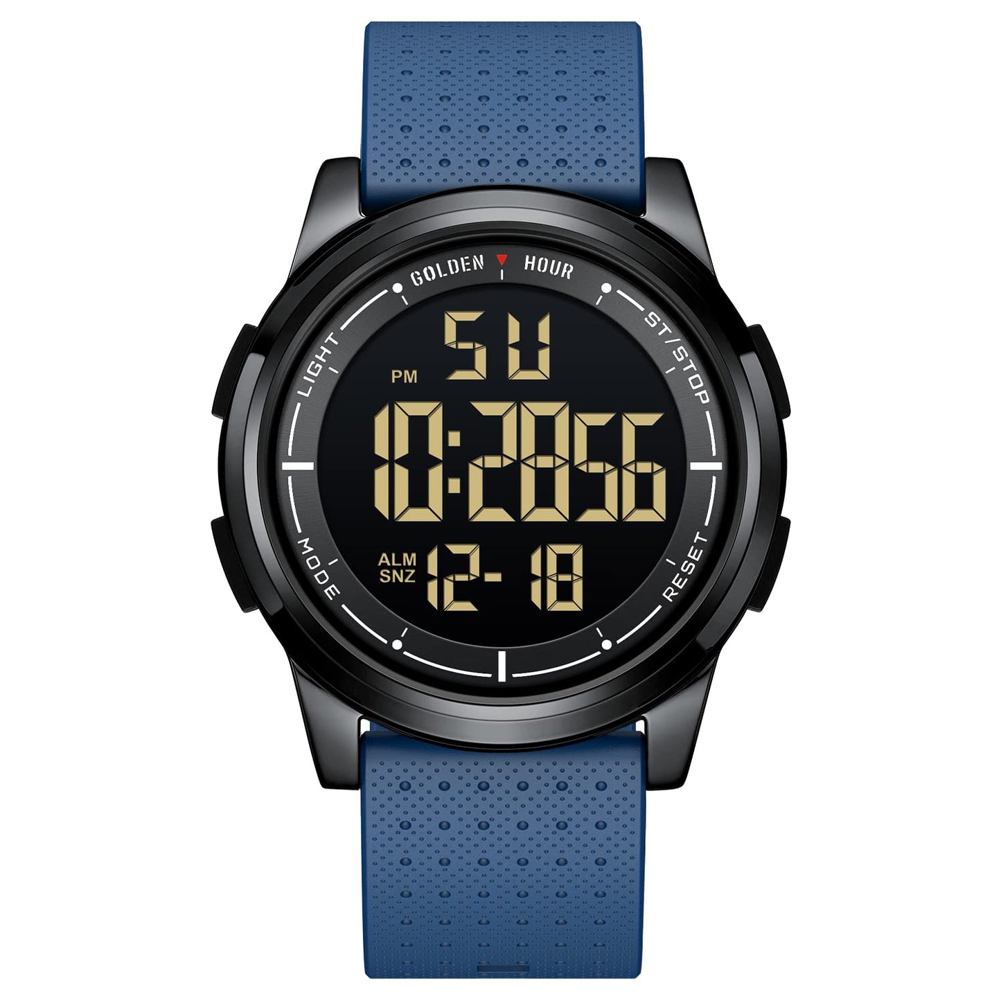 HOTGOLDEN HOUR Ultra-Thin Minimalist Sports Waterproof Digital Watches Men with Wide-Angle Display Rubber Strap Wrist Watch for Men Women