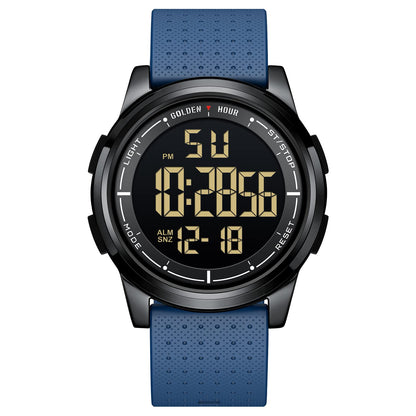 HOTGOLDEN HOUR Ultra-Thin Minimalist Sports Waterproof Digital Watches Men with Wide-Angle Display Rubber Strap Wrist Watch for Men Women