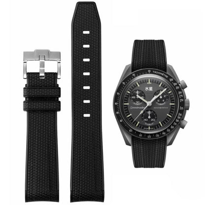 HOTBands for Moonswatch Watch Rubber for Omega x Swatch MoonSwatch 20mm Rolex Seiko Watch Silicone Men with Stainless Steel Replacement Bracelet Original Bracelet Omega x Swatch MoonSwatch Speedmaster