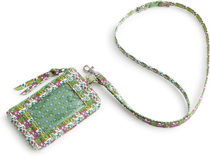 HOTVera Bradley womens Premium Cotton Zip Id Pouch W/Breakaway Lanyard