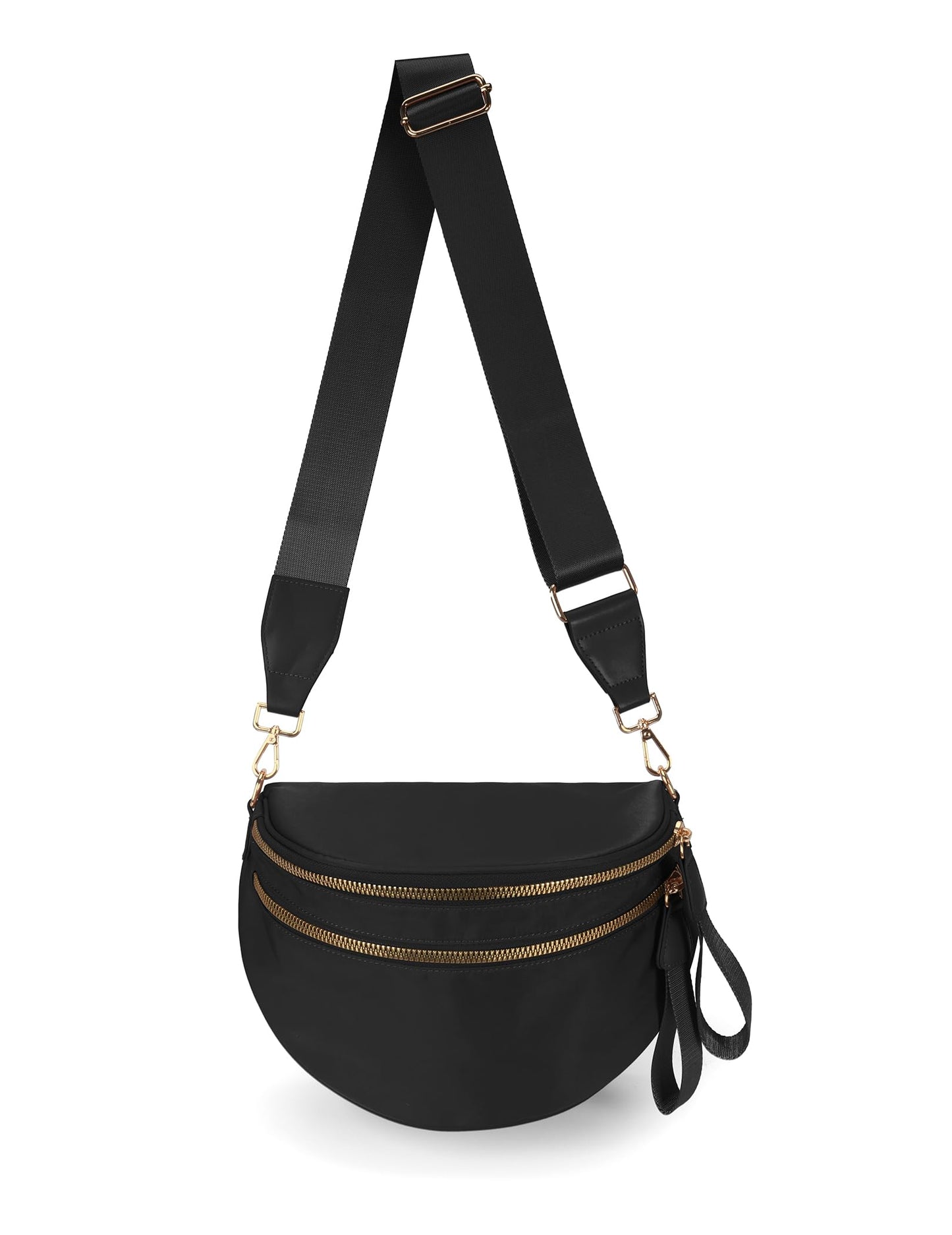 HOTFEIBOON Spacious Nylon Crossbody Bag Bum Bag Handbags Wallets Purses Trendy Shoulder Bag for Women